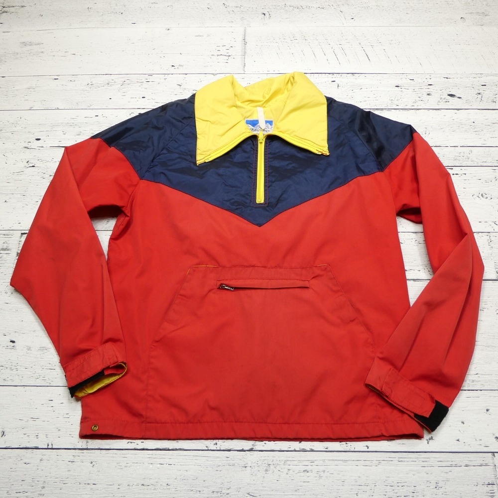 VINTAGE Powderhorn Mountaineering Jacket XL Red Anorak Windbreaker‎ Jackson Hole